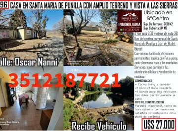 Casa · 84m² · 4 Ambientes · 2 Cocheras · Casa en Santa Maria de Punilla con Amplio Terreno y Vista a Las Sierras.
