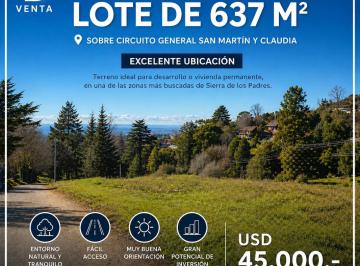 Terreno · 637m² · Terreno - Sierra de Los Padres