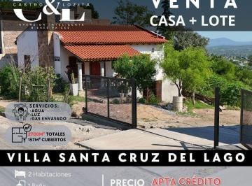Casa · 157m² · 4 Ambientes · 1 Cochera · Venta Casa 2 Dor con Lote de 2.700 m² en Calle Principal de Villa Santa Cruz del Lago