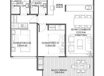 Casa de 3 ambientes, Ezeiza · Departamento en Canning en Venta 2 Ambientes en Planta Baja Magnolia 1 La Bonita
