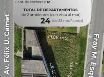 Terreno · 395m² · Terreno Para Construcción Frente Al Mar. Zona Camet.