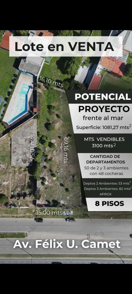 Lote para desarrollo en Venta. Zona Camet. potencial proyecto frente al mar.