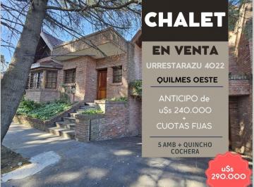 Casa · 335m² · 5 Ambientes · 4 Cocheras · Chalet en Barrio Parque Calchaqui - Quilmes Oeste - Financiacion