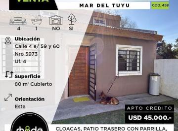 Casa · 69m² · 5 Ambientes · Triplex con 4 Habitaciones a La Venta en Mar del Tuyu - Calle 4 E/ 59 y 60 Al 5973
