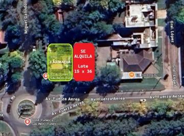 Local comercial · 544m² · 4 Ambientes · 4 Cocheras · Funes Alquiler Lote. Av Fueza Aerea Entre Galindo y Gral Lopez.