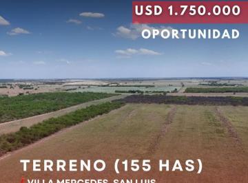 Terreno · 1550000ha · Se Vende Potenciales 155 Has Sobre Ruta Ex Rural N°7 - Villa Mercedes, San Luis