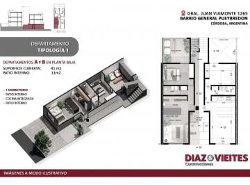Departamento · 41m² · 3 Ambientes · Departamento de 1 Dormitorio General Paz