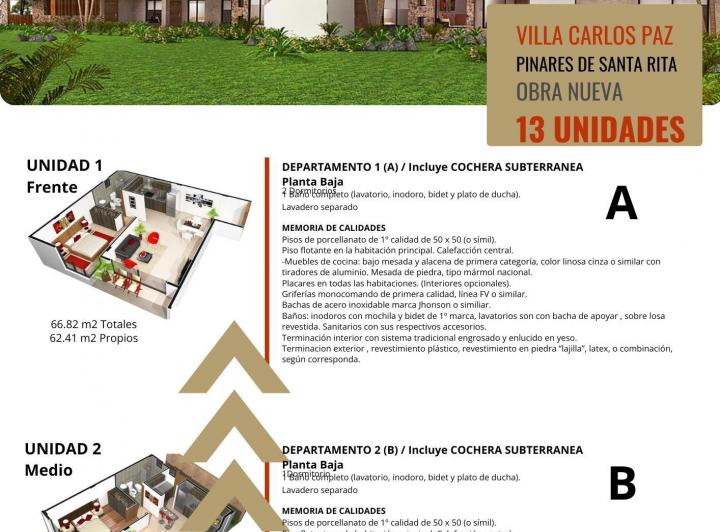 Departamento · 50m² · 1 Dormitorio · 1 Cochera