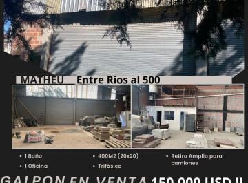 Bodega-Galpón de 1 ambiente, Escobar · Venta Galpón de 400 m² en Matheu