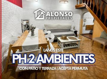 PH · 75m² · 2 Ambientes · PH de 2 Ambientes con Patio y Terraza en Venta en Lanús