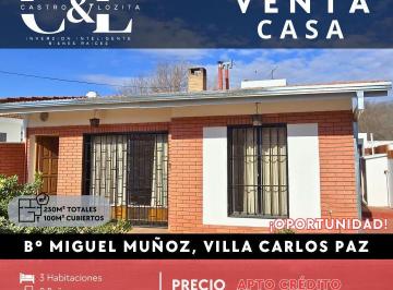 Casa · 100m² · 6 Ambientes · 1 Cochera · Se Vende Casa de 3 Dor en Miguel Muñoz, Villa Carlos Paz