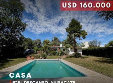 Casa · 120m² · 5 Ambientes · 1 Cochera · Chalet de 2 Dorm. con Pileta en Venta, B. El Descanso - Anisacate