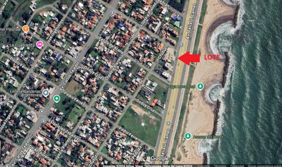 Magnifico lote ubicado A tres cuadras de la entrada del parque camet, ideal para uso comercial