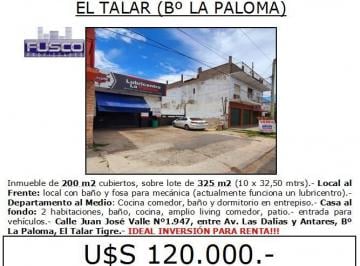 Local comercial de 3 ambientes, Tigre · Calle J. J. Valle Nº1.947, E/las Dalias y Antares, Bº La Paloma, El Talar Tigre