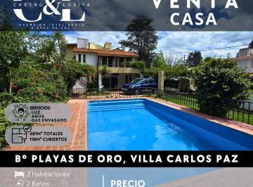 Casa · 118m² · 5 Ambientes · 1 Cochera · Se Vende Casa Esquina 3 Dor, Pileta, Frente Al Rio Playas de Oro - Villa Carlos Paz