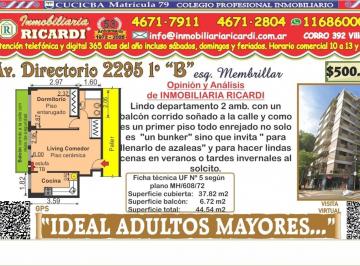 Departamento · 38m² · 2 Ambientes · 2 Amb. Regio Balcón Enrejado a La Calle por Membrillar