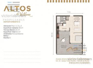 Departamento · 39m² · 1 Ambiente · 1 Cochera · Departamento en Venta - Valdevez Monoambiente con Gran Balcon en L, Apto Crédito