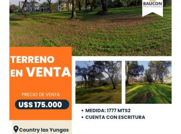 Terreno · 1777m² · Terreno en Country Las Yungas