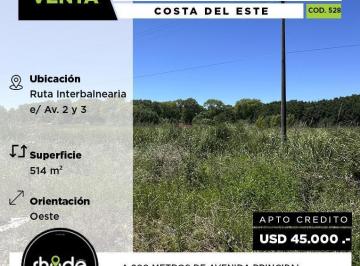 Terreno · 514m² · Terreno a La Venta en Costa del Este - Ruta Interbalnearia E/ Av 2 y 3
