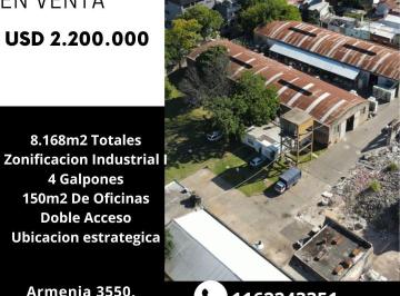 Bodega-Galpón de 6 ambientes, Vicente López · Venta Galpon de 8.168 m² en Munro Vicente López