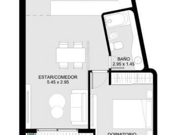 Departamento de 2 ambientes, Rosario · Departamento en Barrio Abasto