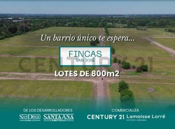 Terreno · 800m² · Venta Lotes 800 m² en Barrio Cerrado Fincas San Jose Francisco Alvarez