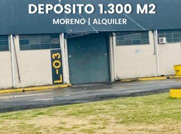 Depósito · 1300m² · Deposito de 1300 m² en Predio Cerrado. en Moreno, Acceso Oeste.