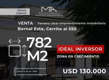 Terreno · 120m² · 4 Ambientes · Terreno en Bernal Este