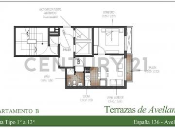 Departamento · 36m² · 2 Ambientes · Venta 2 Ambientes con Balcon - a Estrenar - Centro de Avella