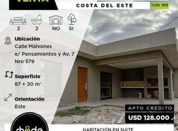 Casa · 87m² · 3 Ambientes · Casa a Estrenar en Costa del Este - Calle Malvones E/ Pensamientos y av. 7 Al 579