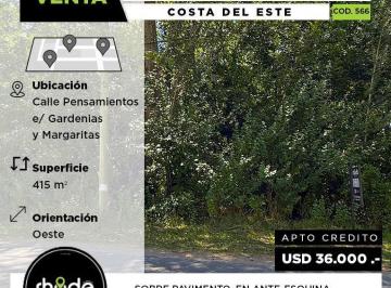Terreno · 415m² · Terreno Sobre Asfalto en Costa del Este - Calle Pensamientos E/ Gardenias y Margaritas