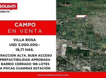 Terreno · 197100m² · 19,71 Has Aptas Para Desarrollo de Barrio Privado a La Venta - Villa Rosa - Pilar