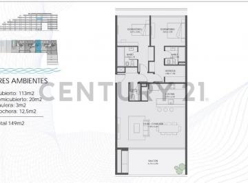 Departamento · 113m² · 3 Ambientes · Departamento en Venta