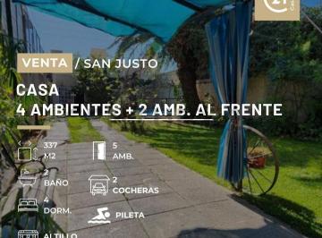 Casa de 5 ambientes, La Matanza · Venta de Casa 4 Ambientes con Pileta + Departamento de 2 Ambientes - San Justo, La Matanza