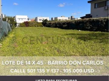Terreno · Venta Lote en Barrio Don Carlos, José Hernandez, La Plata