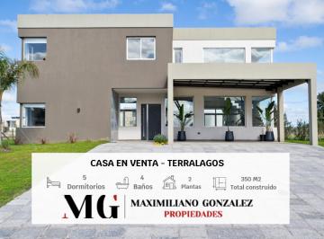 Casa · 350m² · 5 Ambientes · 2 Cocheras · Casa en Venta, 5 Ambientes. Terralagos, Canning.