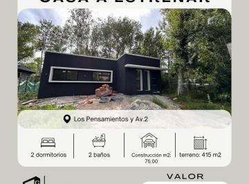 Casa de 2 ambientes, Costa del Este · Casa a Estrenar en Costa del Este con Jardín y Parrilla