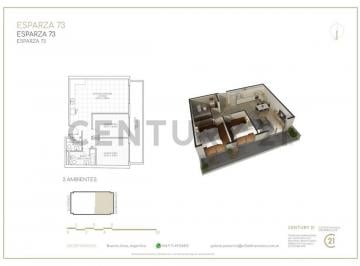 Departamento · 64m² · 3 Ambientes · Departamento 3 Ambientes con Balcón Estrenar Balvanera