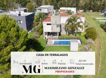 Casa · 350m² · 5 Ambientes · 2 Cocheras · Casa en Venta y Alquiler, 5 Ambientes. Terralagos, Canning.