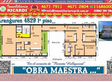 Departamento · 220m² · 4 Ambientes · 2 Cocheras · Obra Maestra. Piso Premium a Estrenar