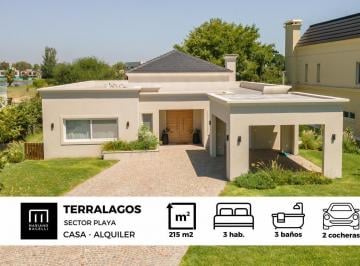 Casa · 180m² · 4 Ambientes · 2 Cocheras · Casa en Alquiler en Terralagos, Canning, Ezeiza