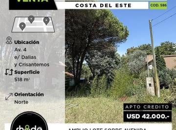 Terreno · 518m² · Amplio Lote en Costa del Este - Av 4 E/ Dalias y Crisantemos
