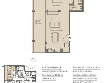 Departamento · 43m² · 2 Ambientes · Departamento en Chacarita