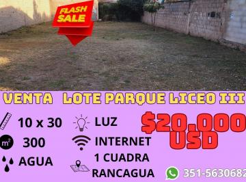 Terreno , Córdoba · Oportunidad de Inversion Lote a 1 Cuadra de Rancagua B° Parque Liceo III