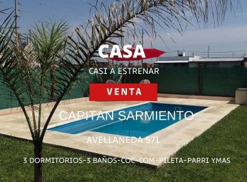 Casa · 170m² · 4 Ambientes · 2 Cocheras · Venta de Hermosa Casa en Capitán Sarmiento con Pileta