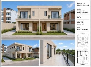 Casa · 150m² · 5 Ambientes · 2 Cocheras · Casa Dúplex en Venta en Springpark Pilar, Pilar, G. B. a. Zona Norte