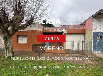 Casa · 150m² · 3 Ambientes · 2 Cocheras · Venta de Casa a Refaccionar en Moreno