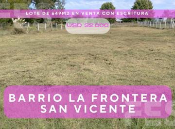Terreno · 649m² · Venta Terreno en Barrio La Frontera en San Vicente