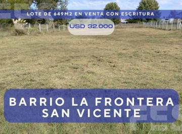 Terreno · 649m² · Venta Terreno en Barrio La Frontera en San Vicente