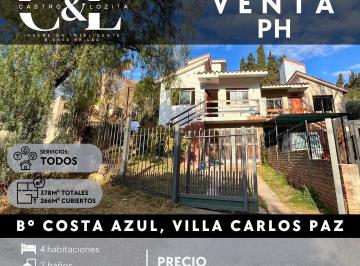 PH · 266m² · 6 Ambientes · Venta PH de 4 Dorm. con Piscina en Barrio Costa Azul, Villa Carlos Paz